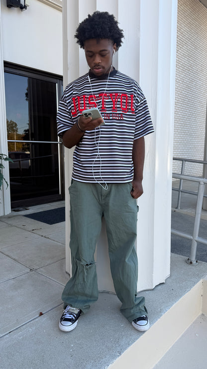 “1988” STRIPPED SHIRT RED