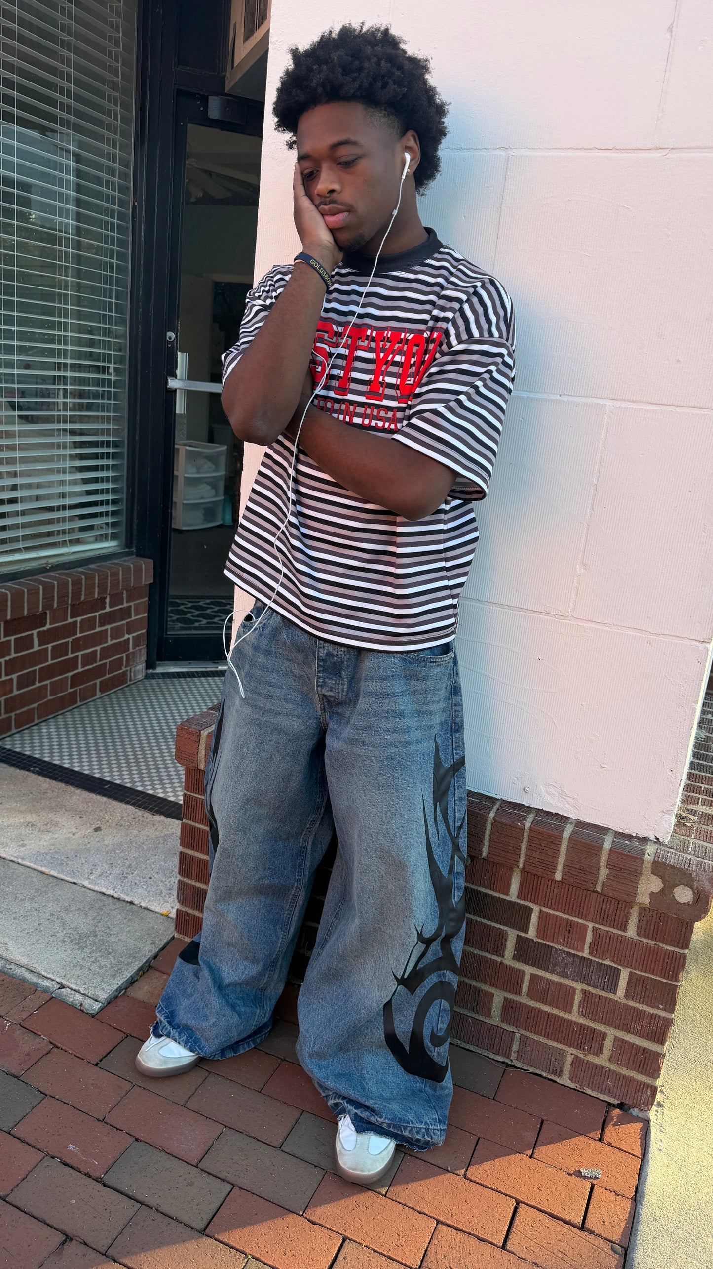 “1988” STRIPPED SHIRT RED